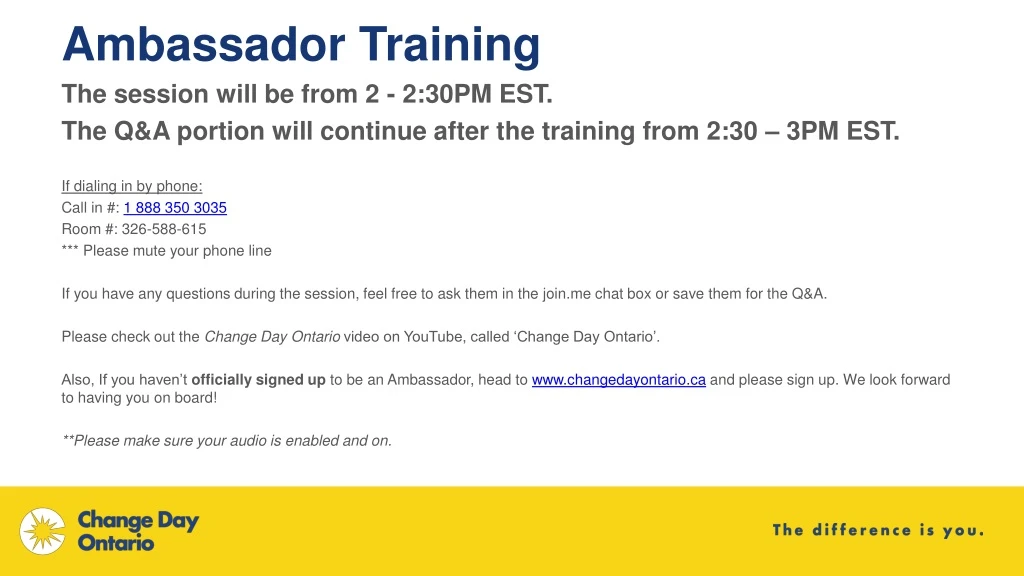 ambassador training n.