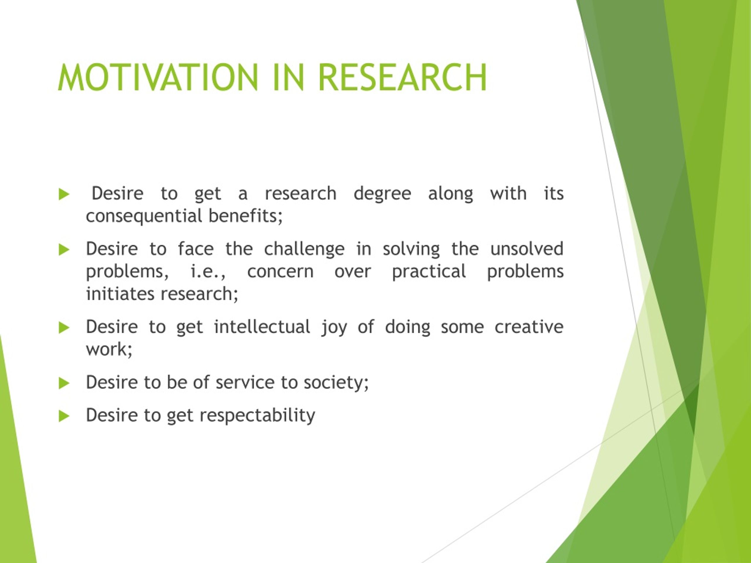 what motivates you to do a research