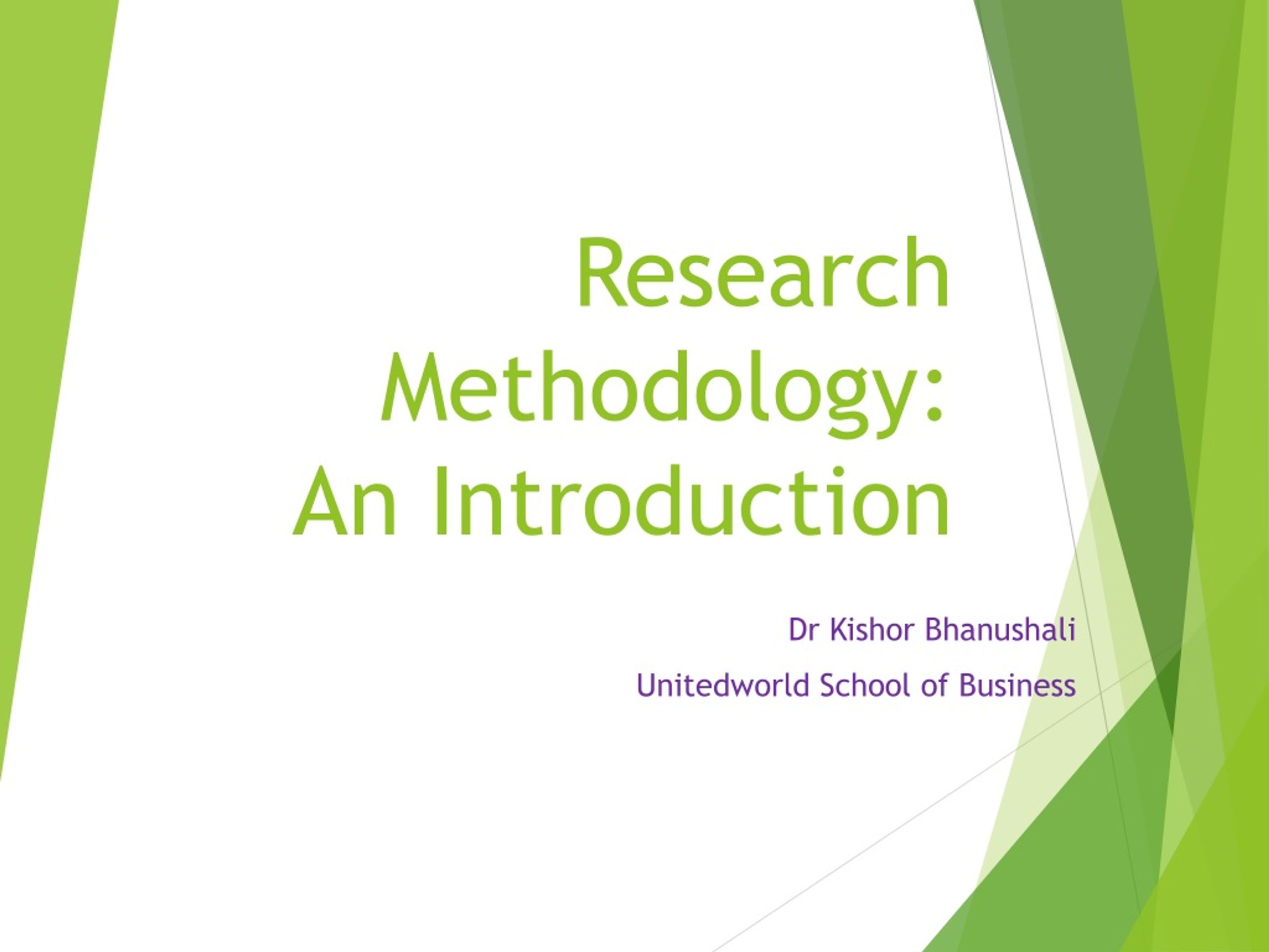 introduction in research methodology