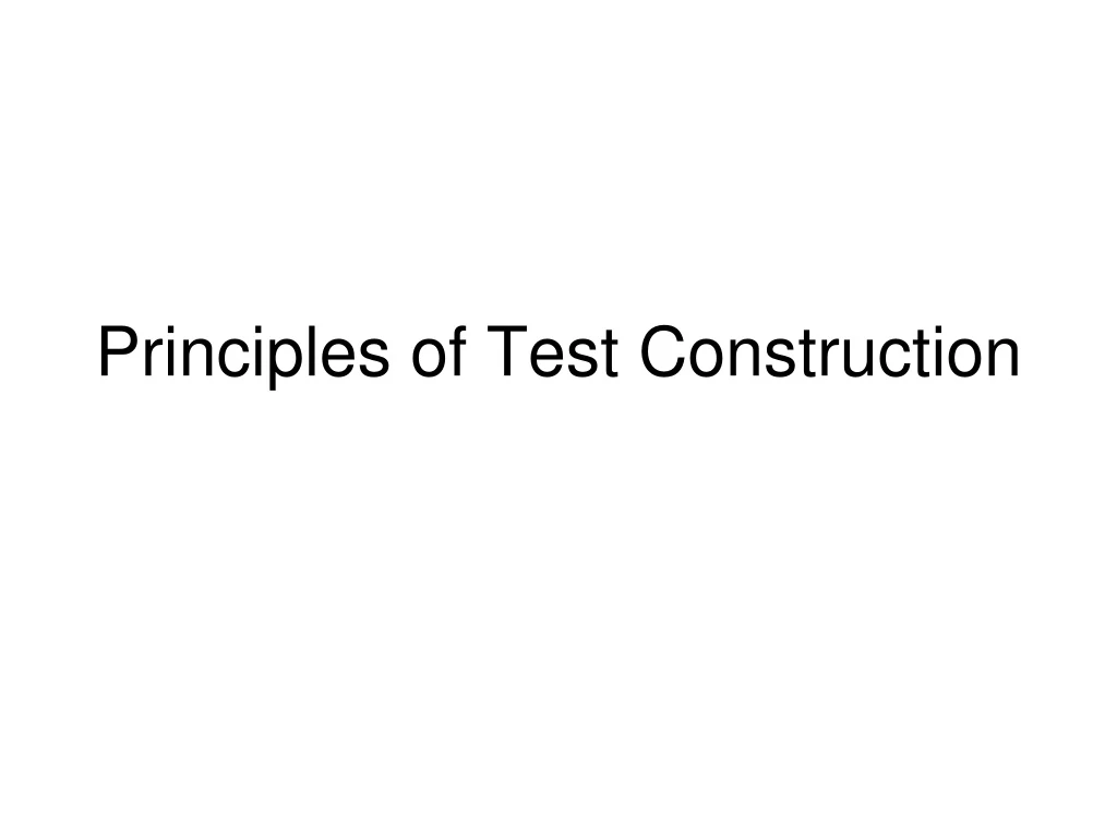 power point presentation on test construction