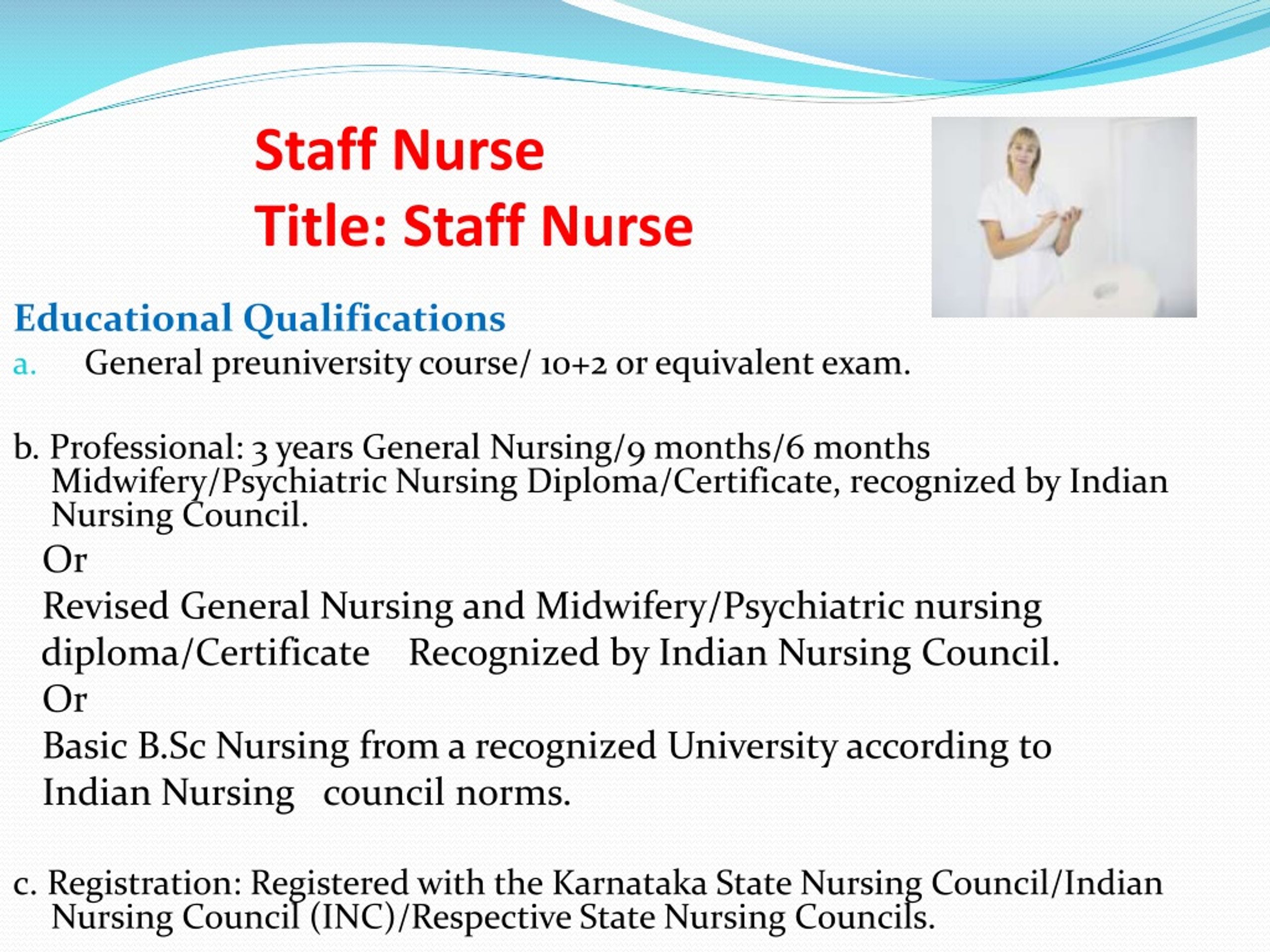 categories of nursing personnel assignment