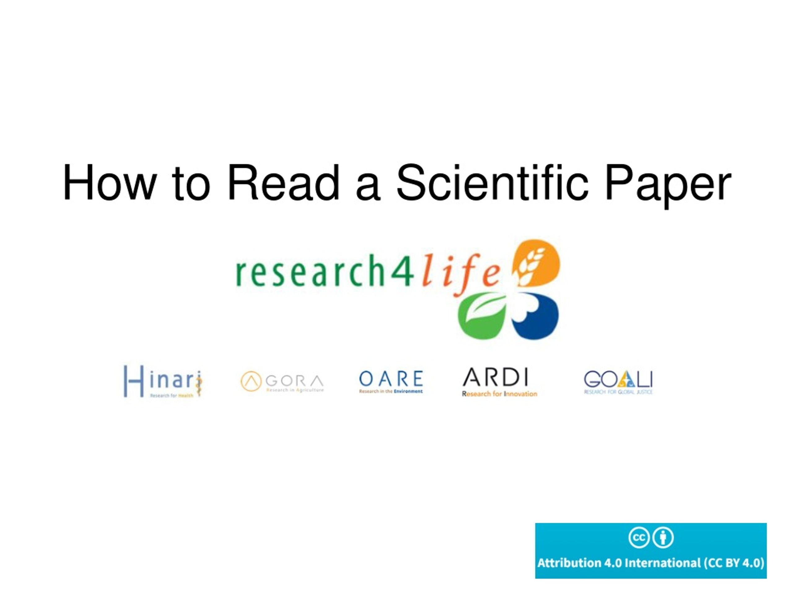 how to read a scientific paper ppt