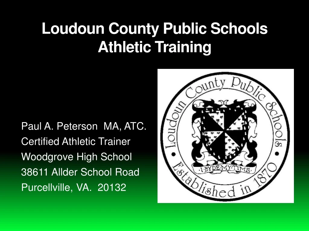 Ppt Loudoun County Public Schools Athletic Training Powerpoint