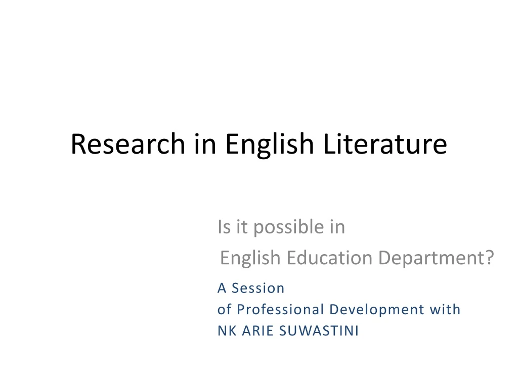 what is research in english literature