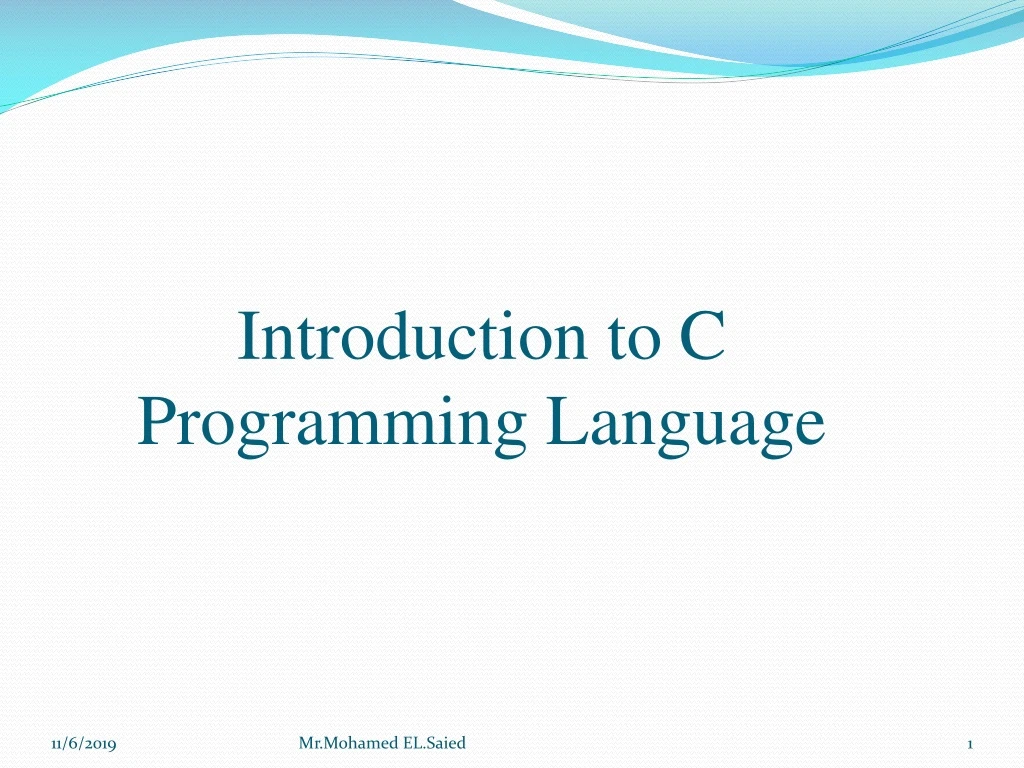 presentation on introduction to c language