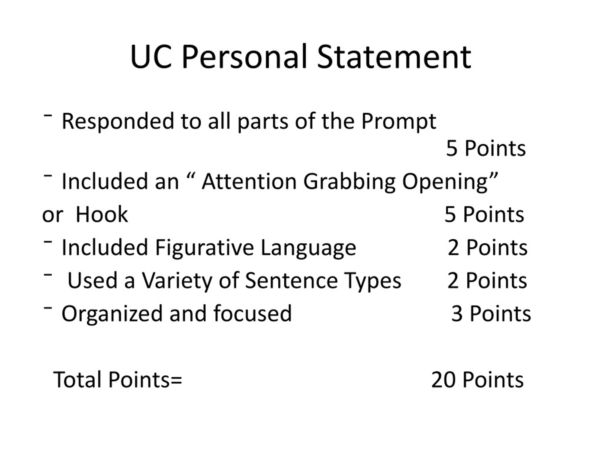 word count for uc personal statement