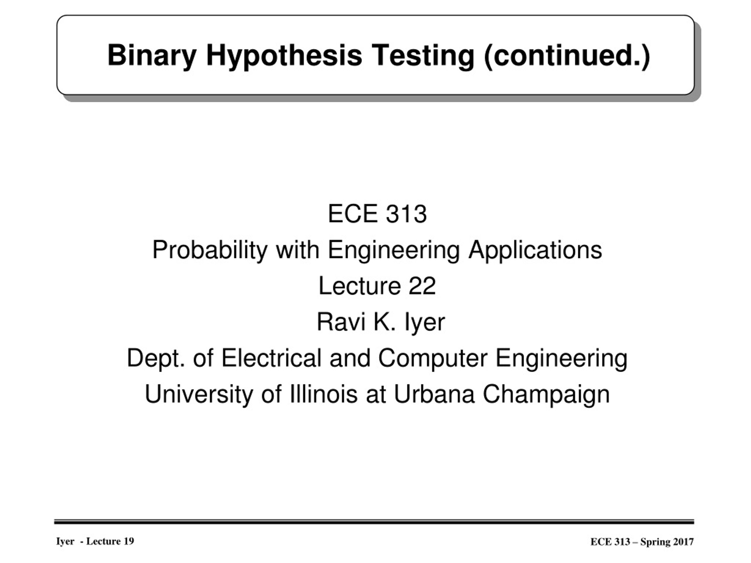 binary hypothesis testing examples