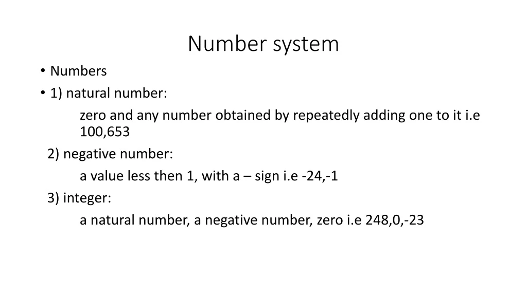 presentation number system