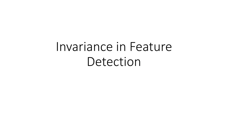 invariance in feature detection n.