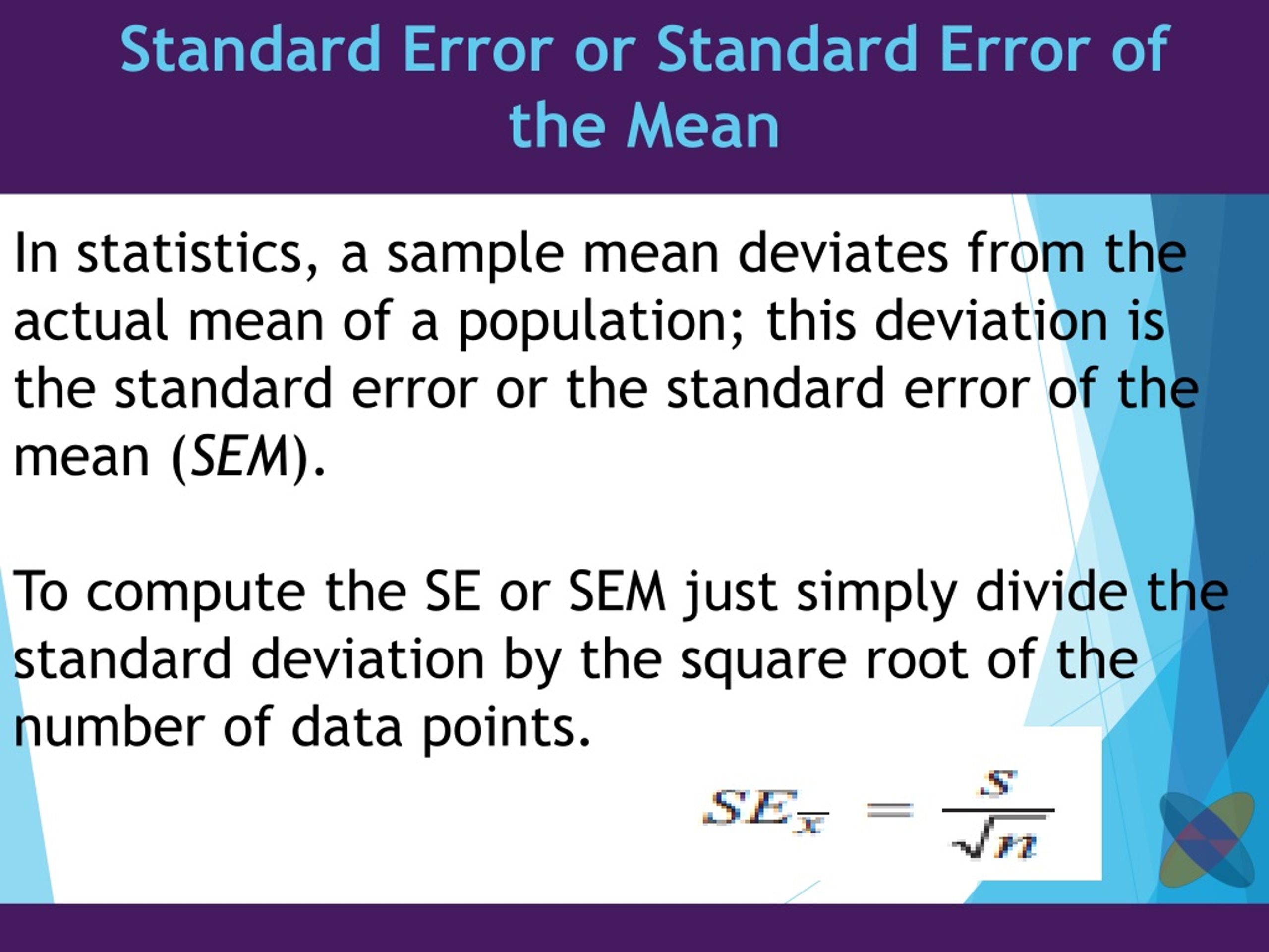 presentation of standard error