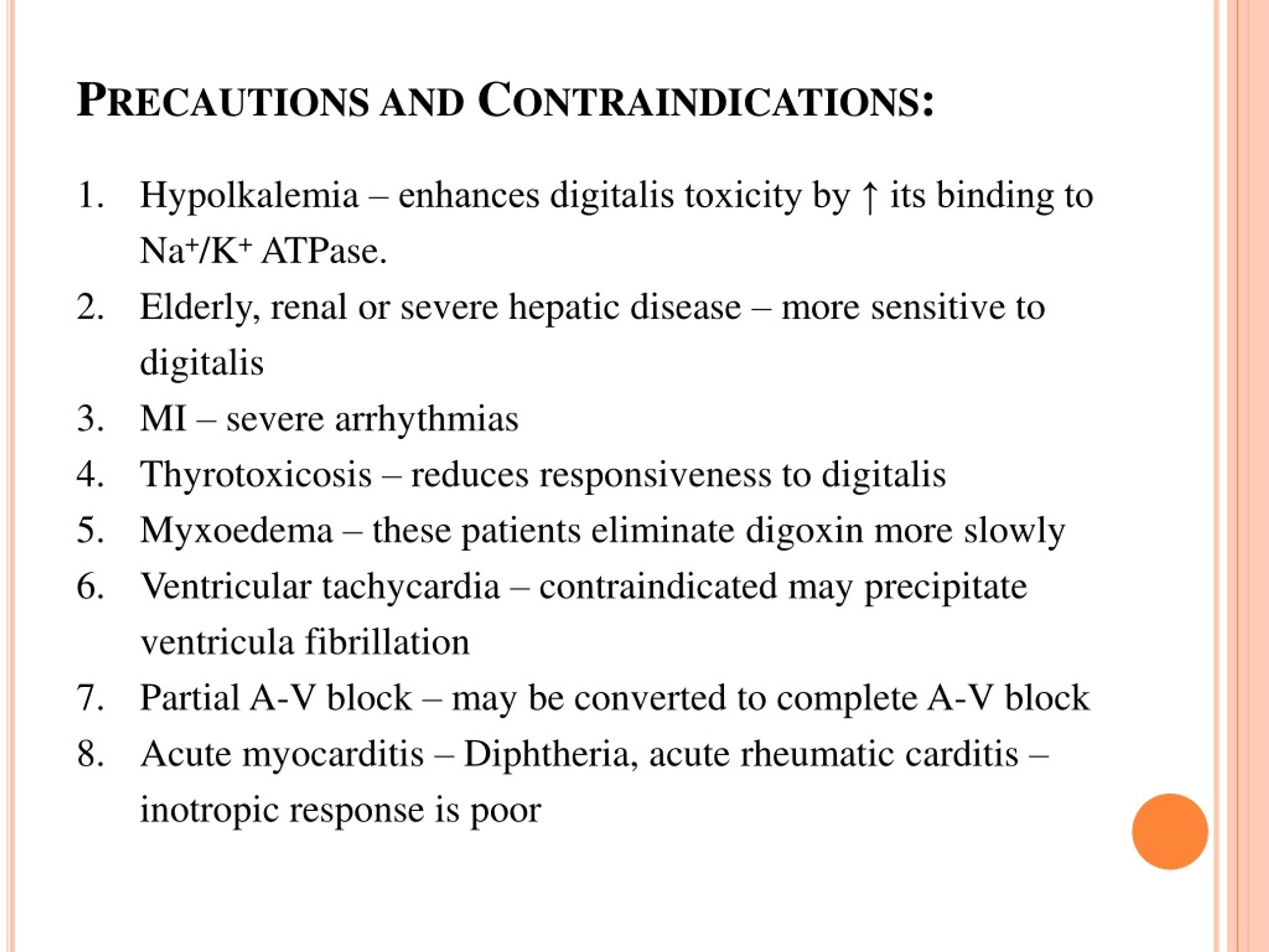 lanoxin contraindications and cautions