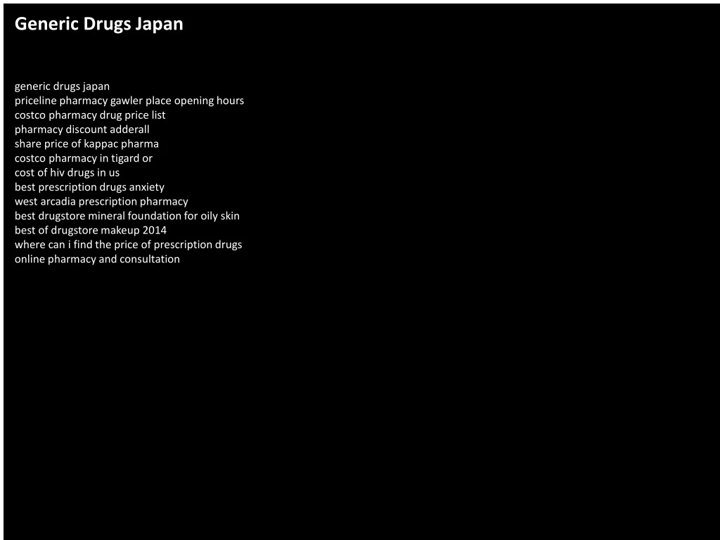 generic drugs japan n.