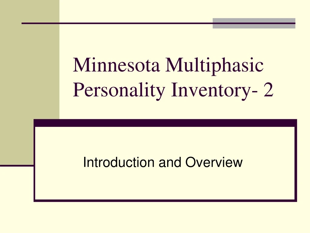 minnesota multiphasic personality inventory