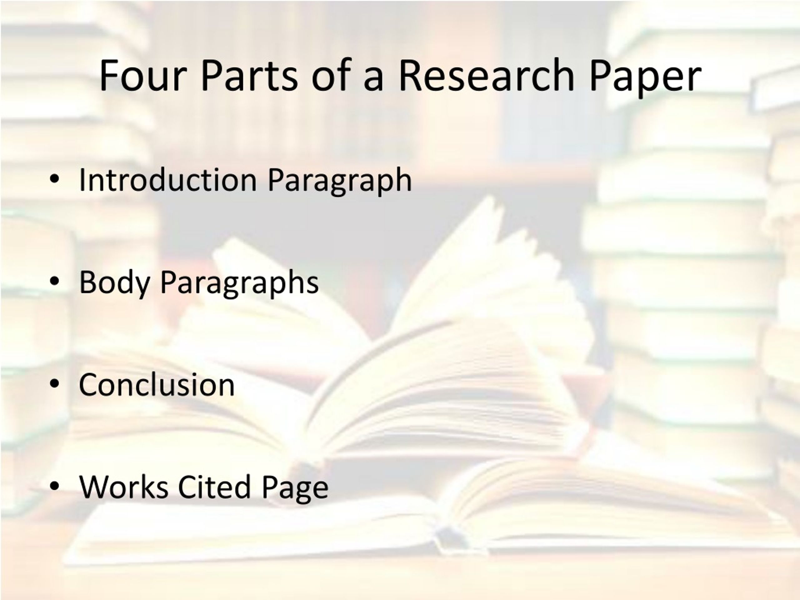 four parts to a research paper