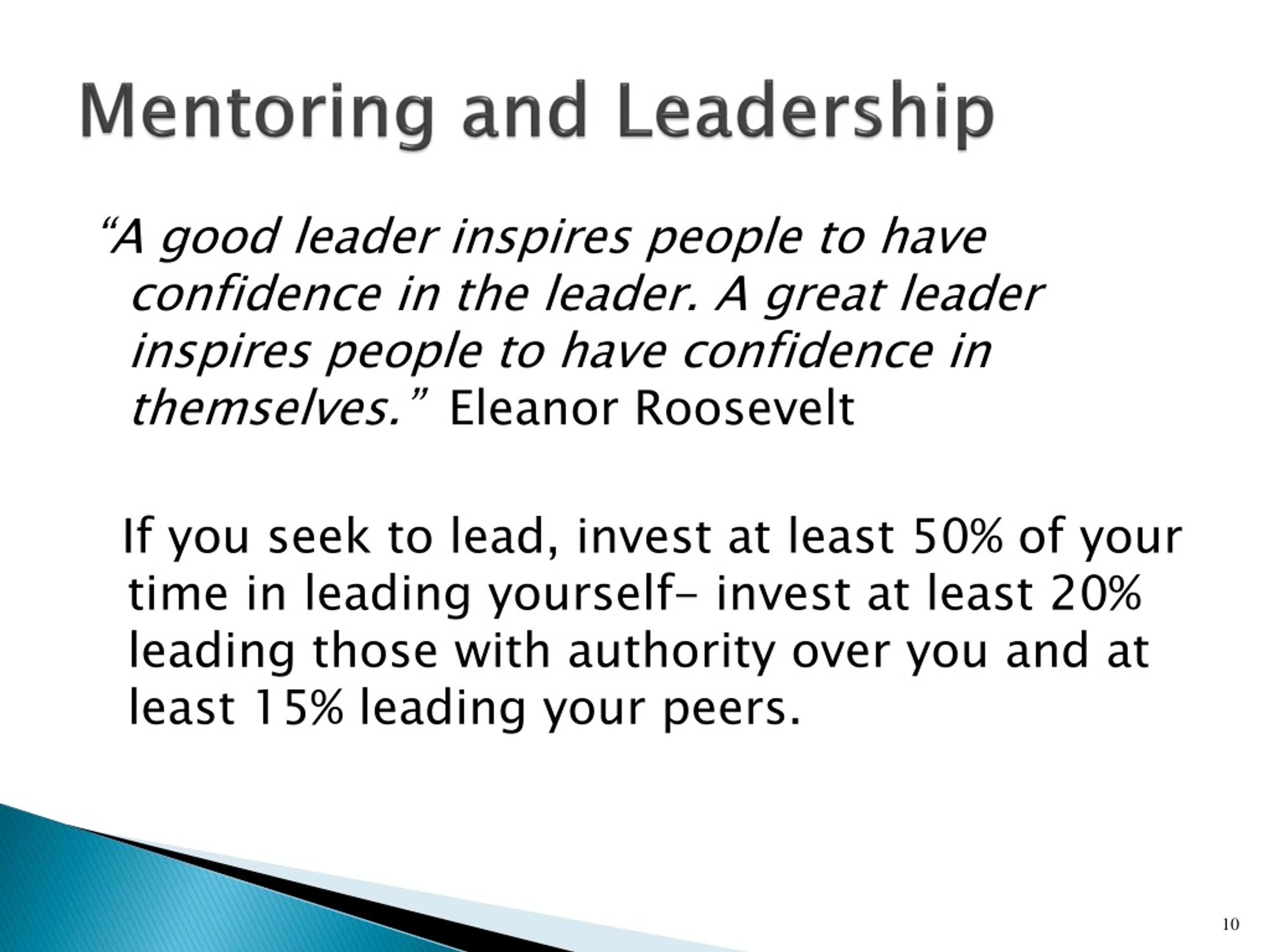 PPT - Mentoring And Leadership PowerPoint Presentation, Free Download ...