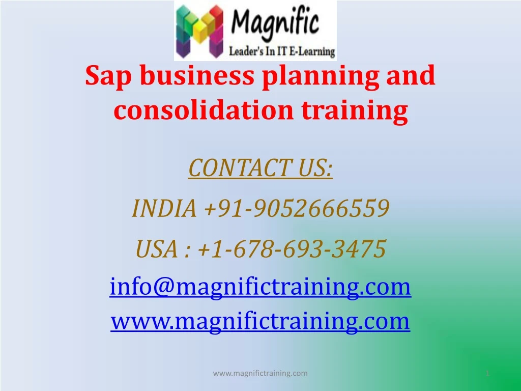 business planning and consolidation training