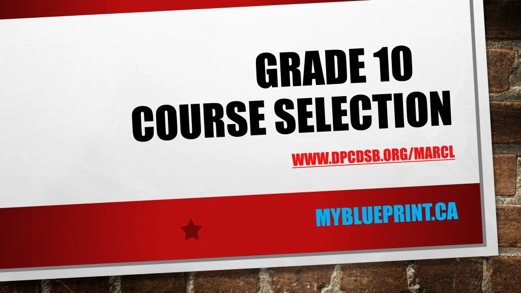 grade 10 course selection n.
