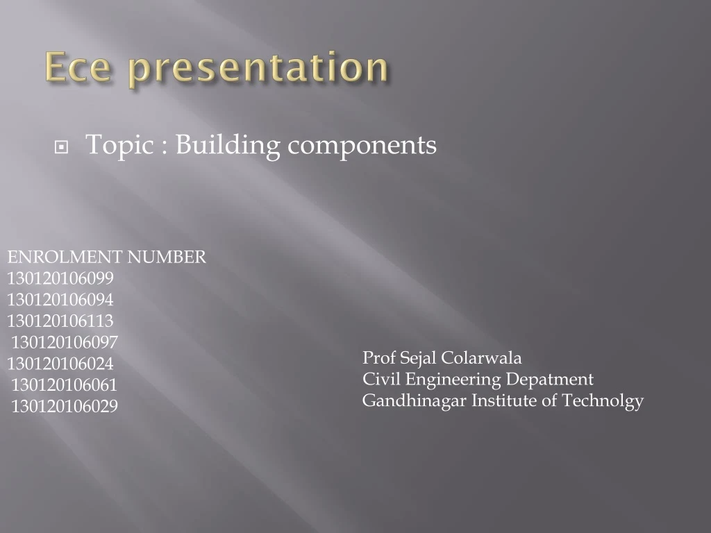 powerpoint presentation topics on ece
