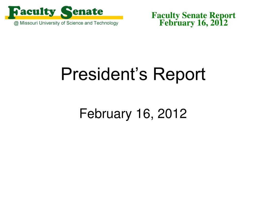 president s report february 16 2012 n.
