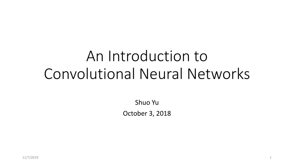 PPT - An Introduction To Convolutional Neural Networks PowerPoint ...