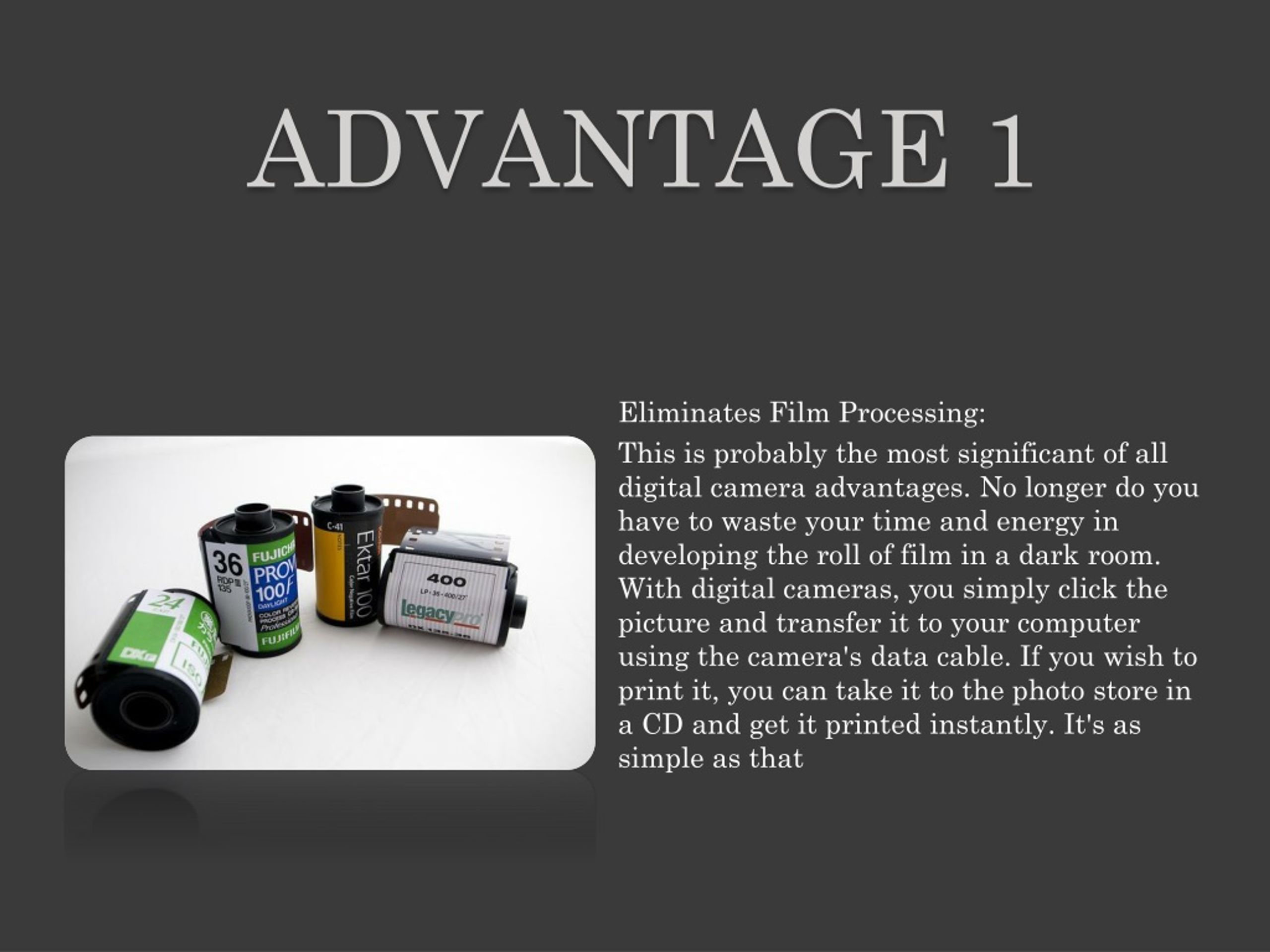 PPT - Advantages and disadvantages of digital photography