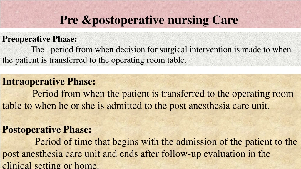 PPT - Pre &postoperative Nursing Care PowerPoint Presentation, Free ...