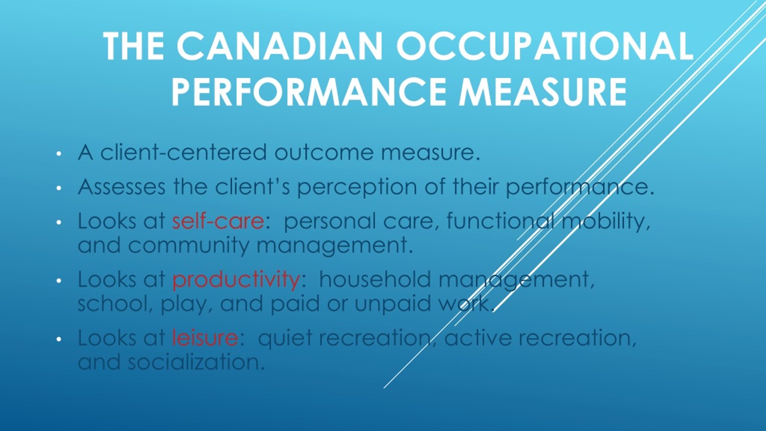 PPT - CMOP =Canadian Model of Occupational Performance CLIENT