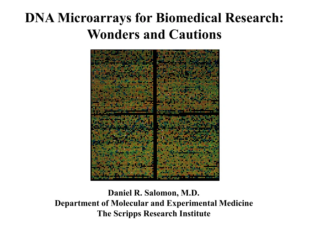 dna microarrays for biomedical research wonders n.