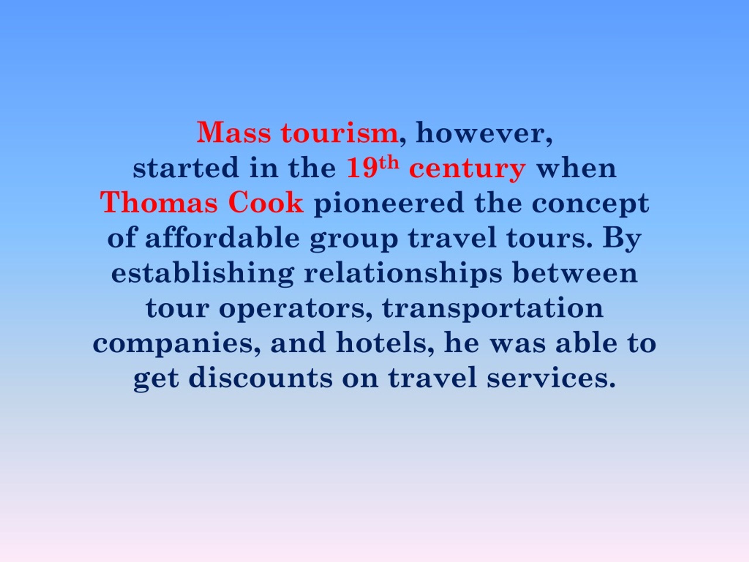 definition tourism mass
