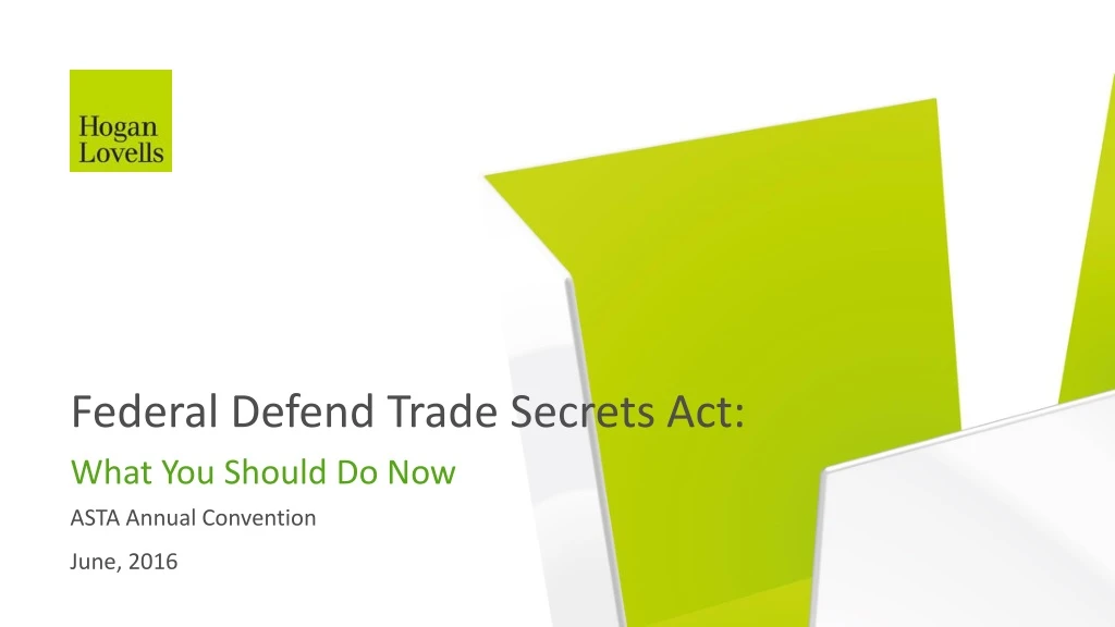 PPT Federal Defend Trade Secrets Act PowerPoint Presentation, free