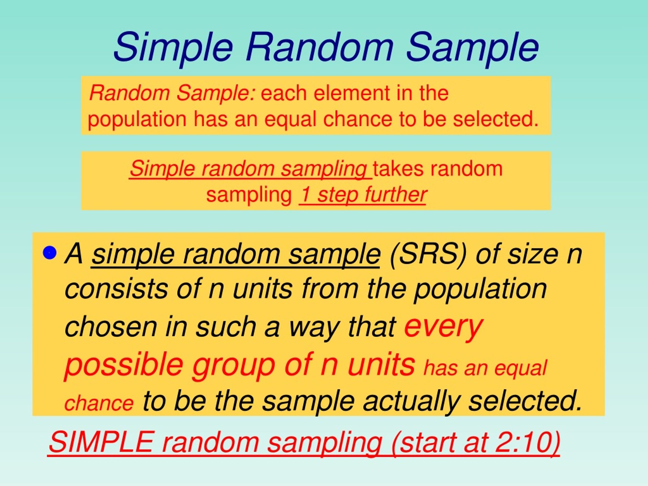 example of simple random sampling