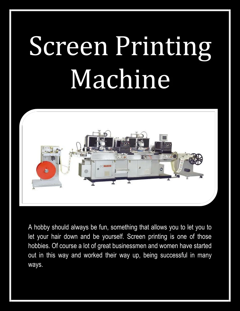 screen printing machine n.
