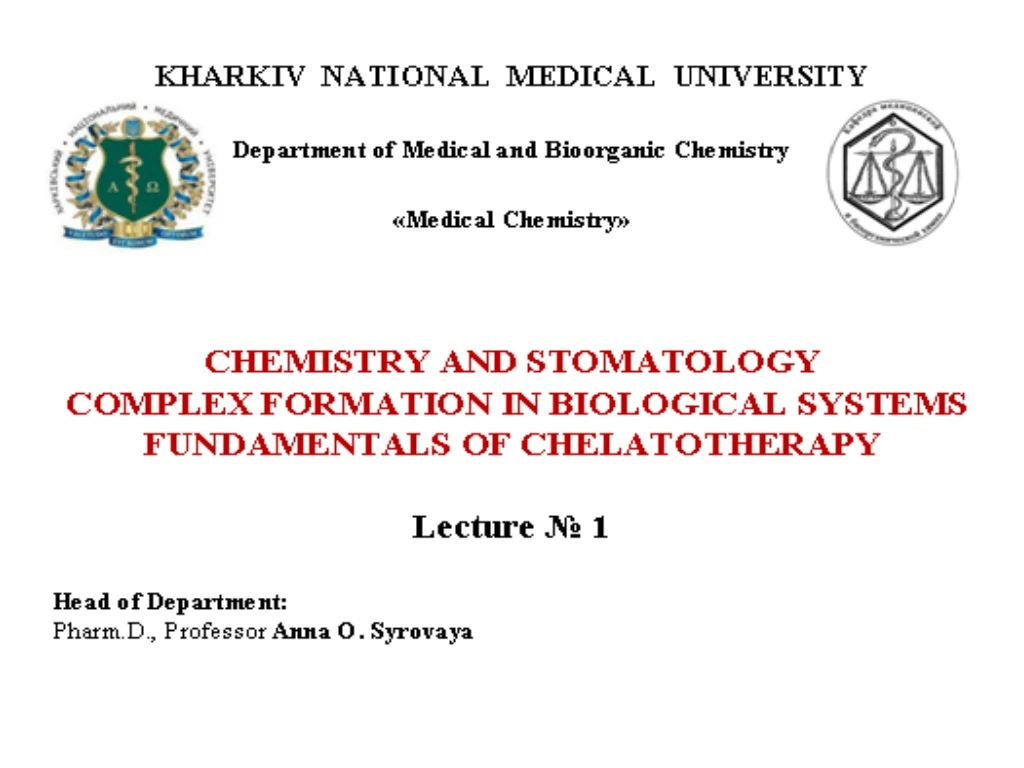 PPT - PLAN OF LECTURE Complex compounds (C.C.) PowerPoint Presentation ...