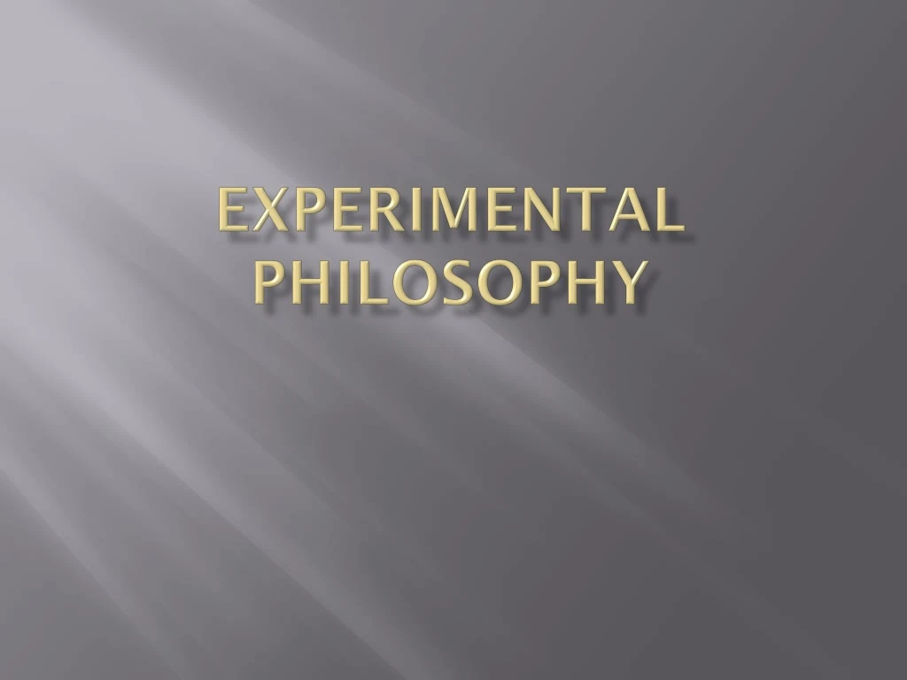 intention experimental philosophy