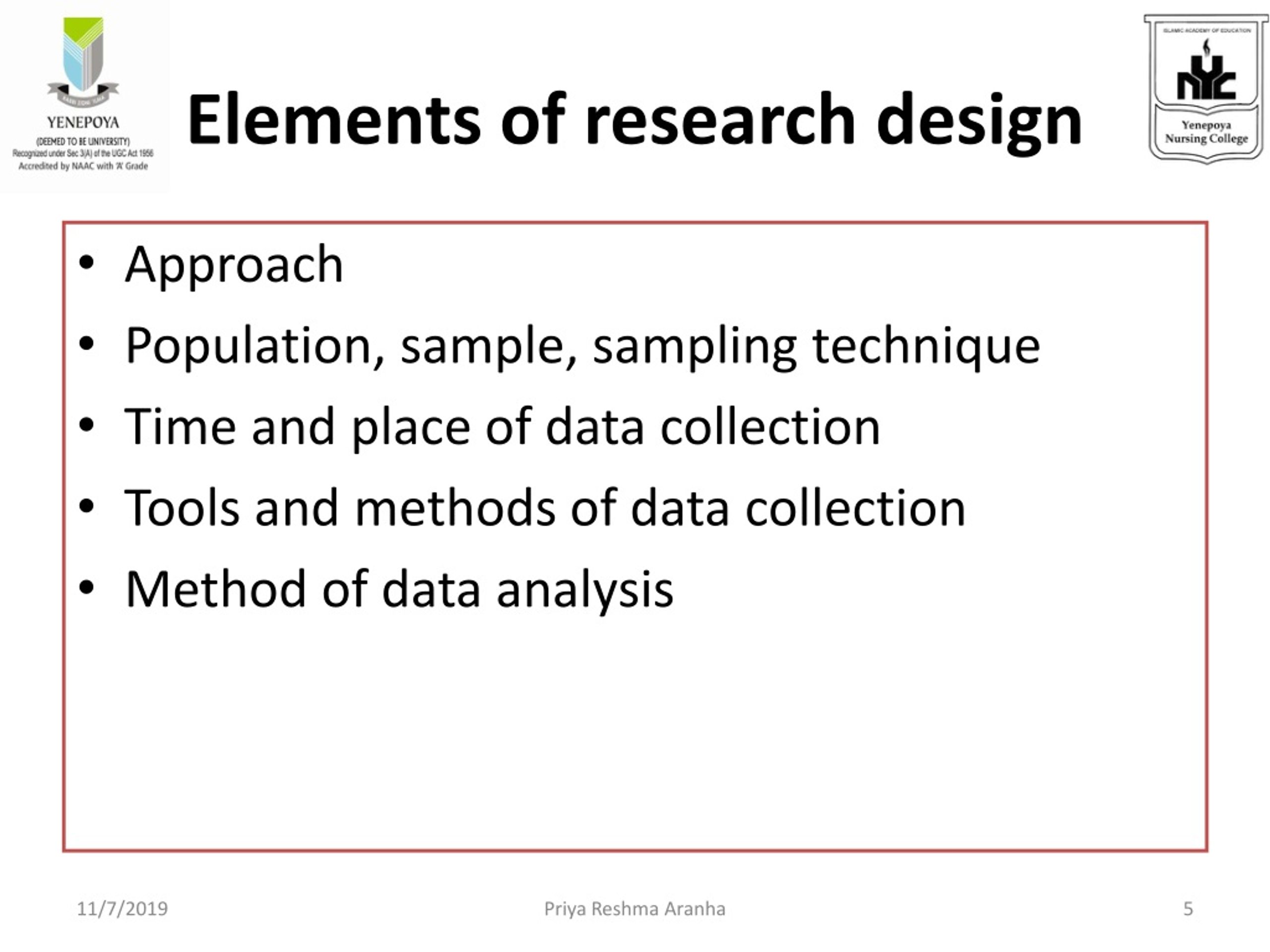 research design elements ppt