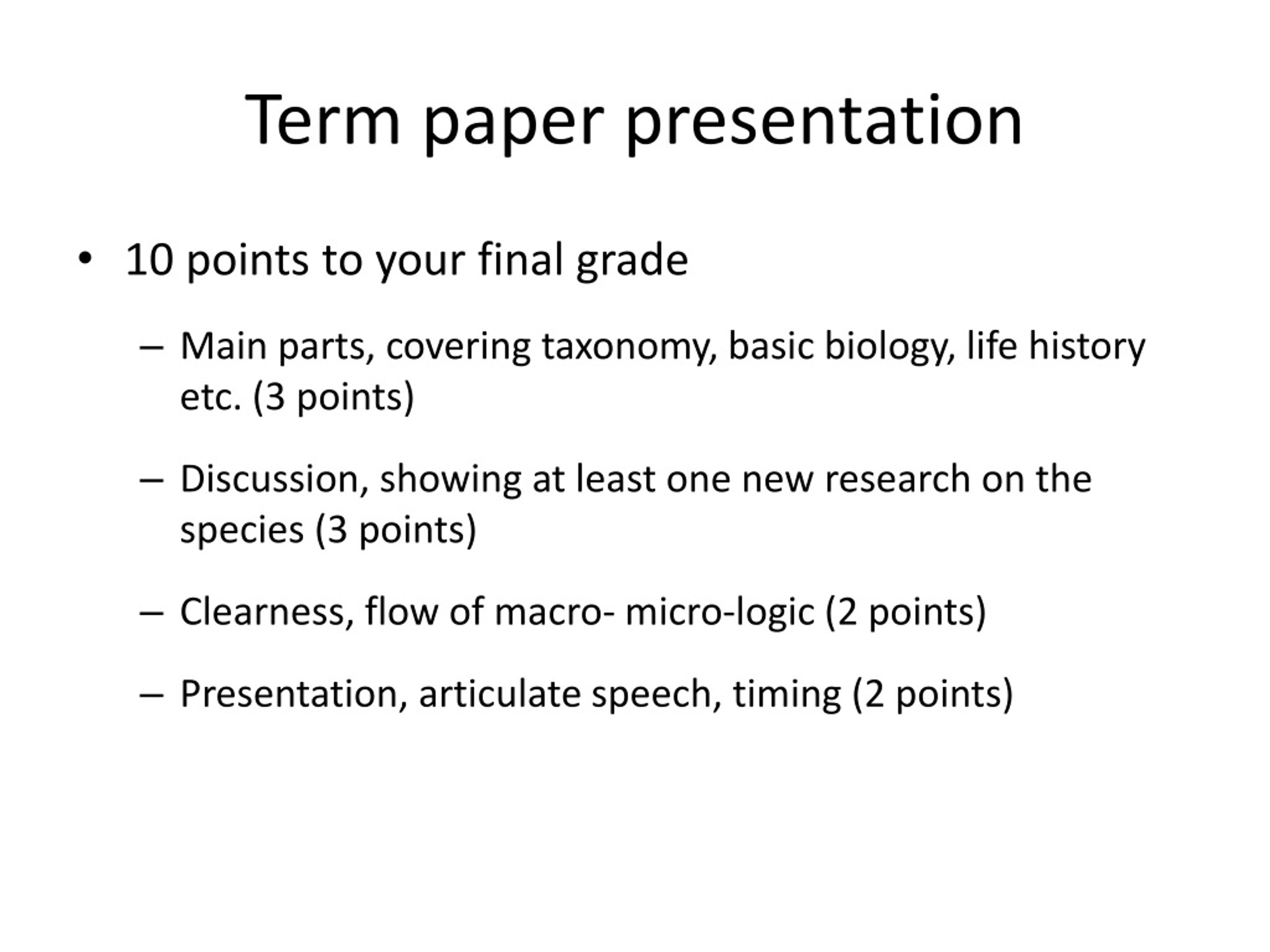 term paper presentation topics