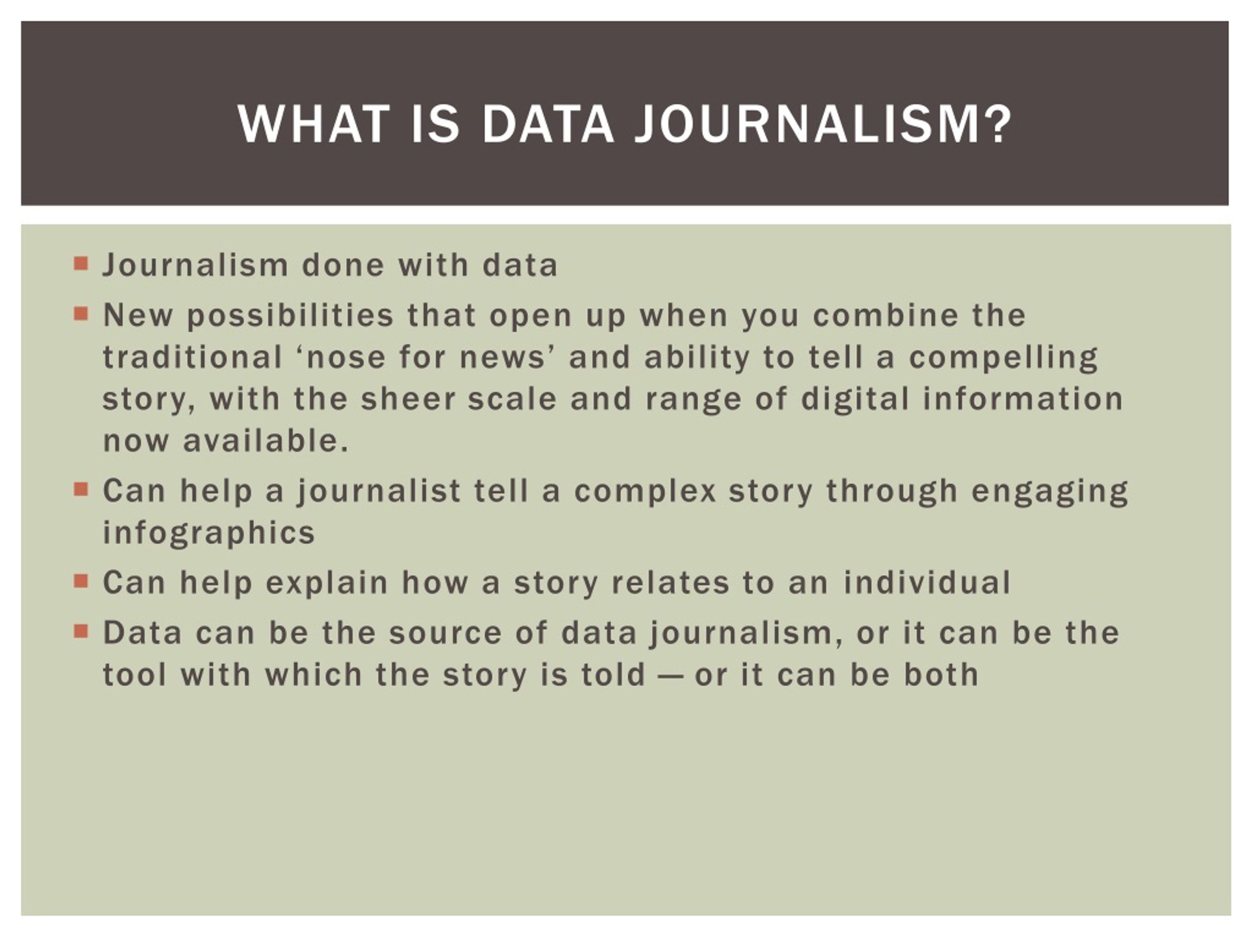 data journalism presentations