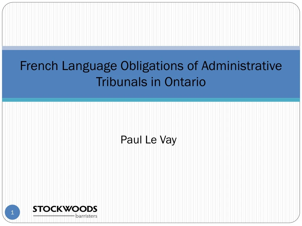 french language obligations of administrative tribunals in ontario n.