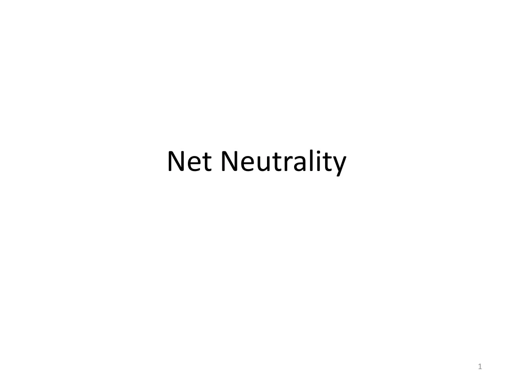 net neutrality n.