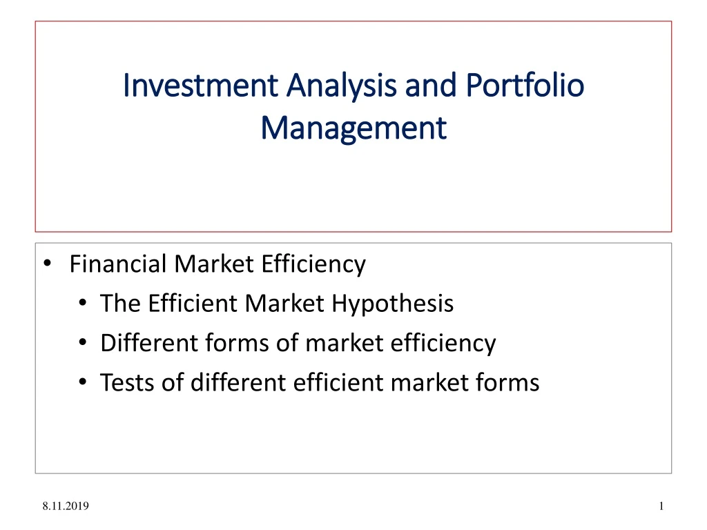 article review on investment analysis and portfolio management