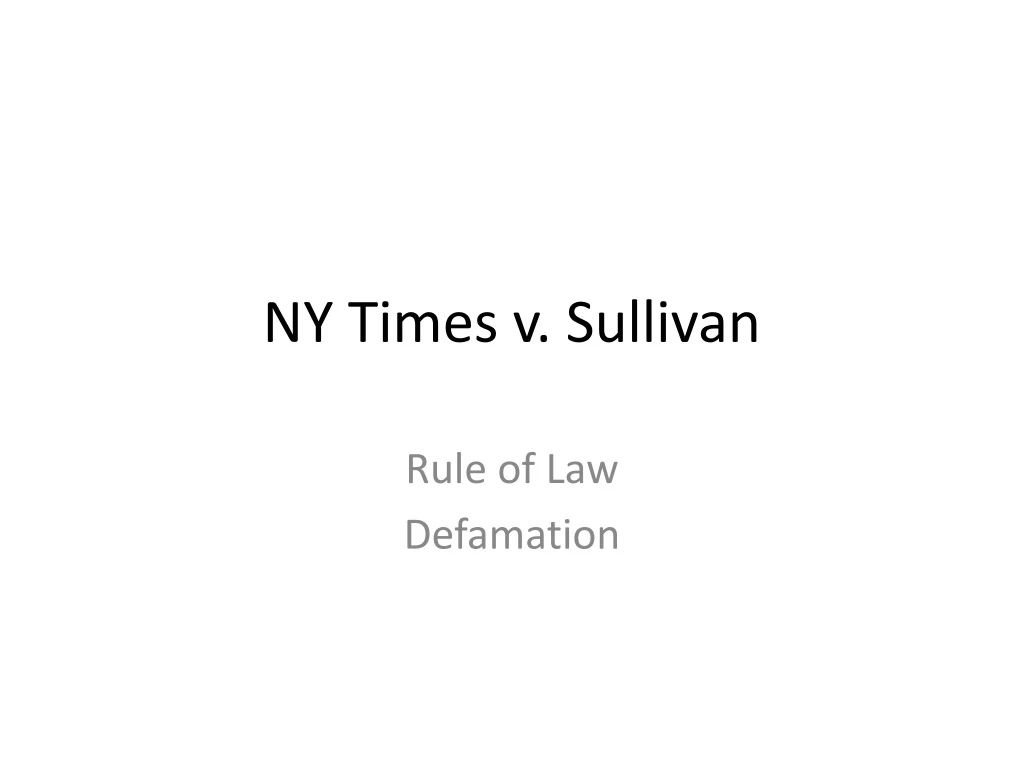 ny times v sullivan n.