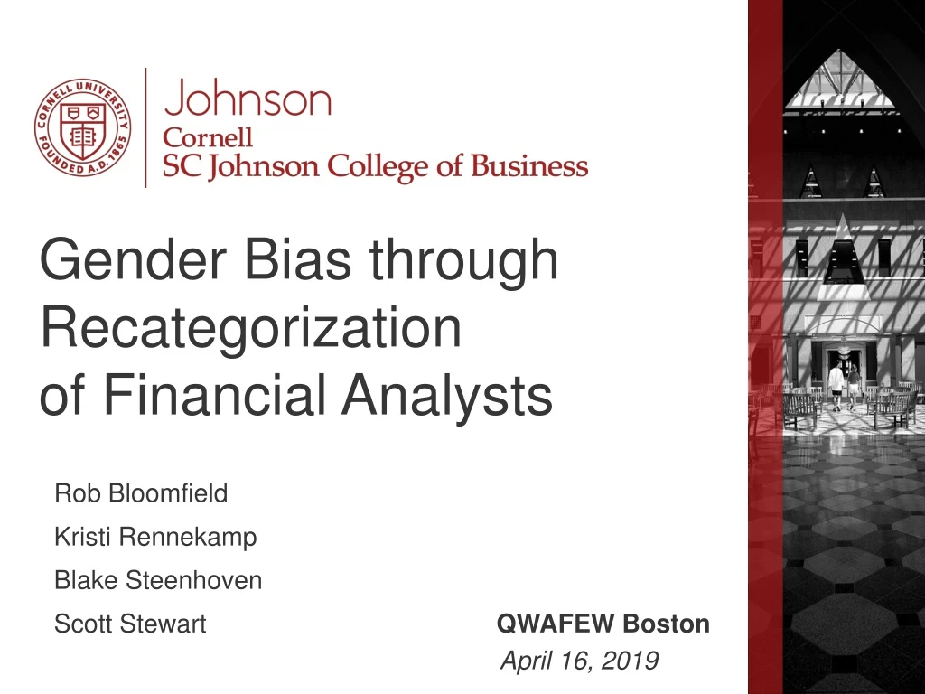 PPT - Gender Bias Through Recategorization Of Financial Analysts ...