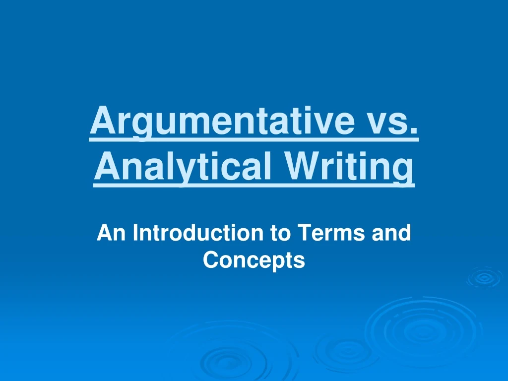 analytical vs argumentative research paper