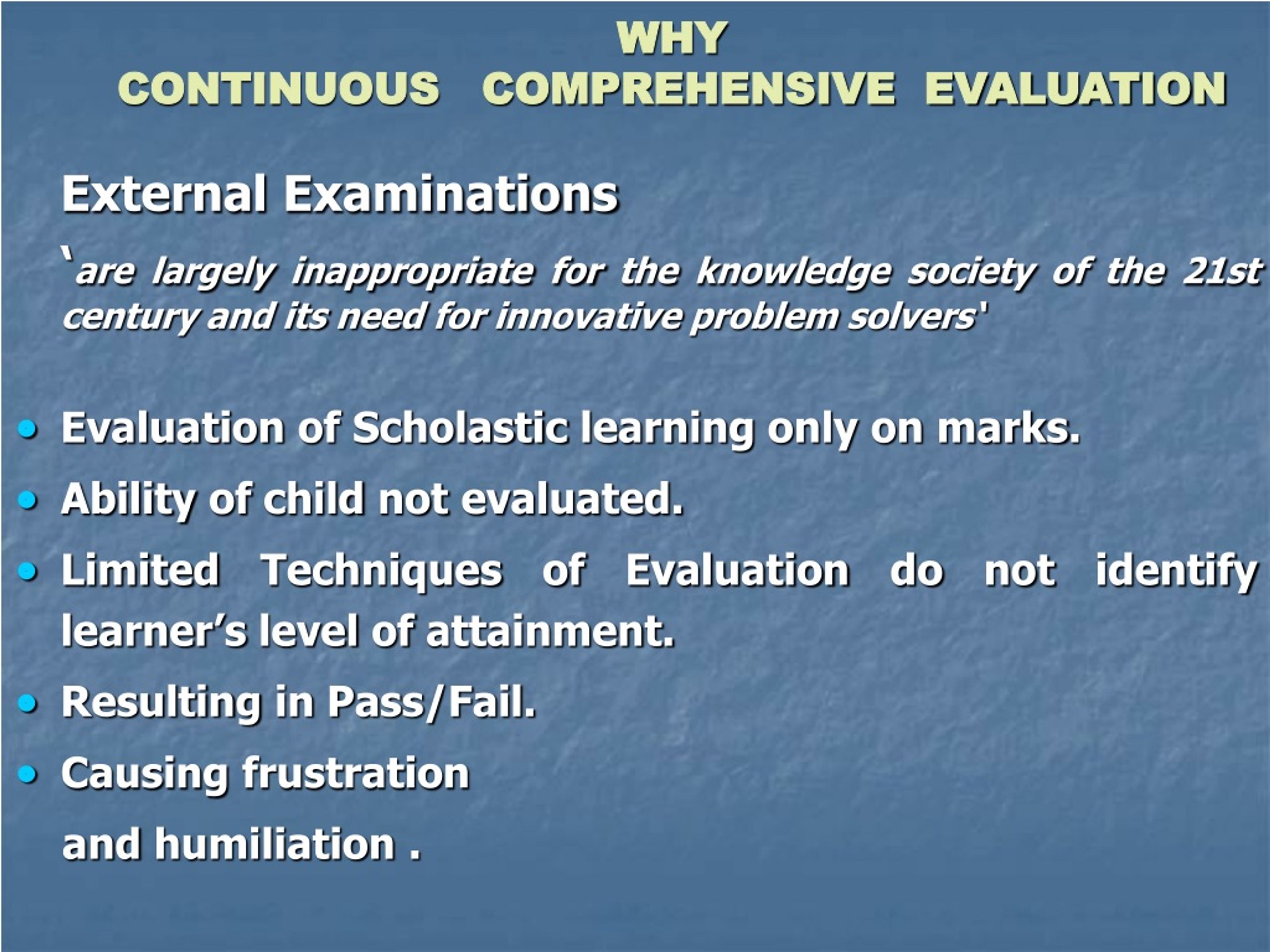 Ppt Examination Reforms And Continuous And Comprehensive Evaluation A Cbse Initiative 5275