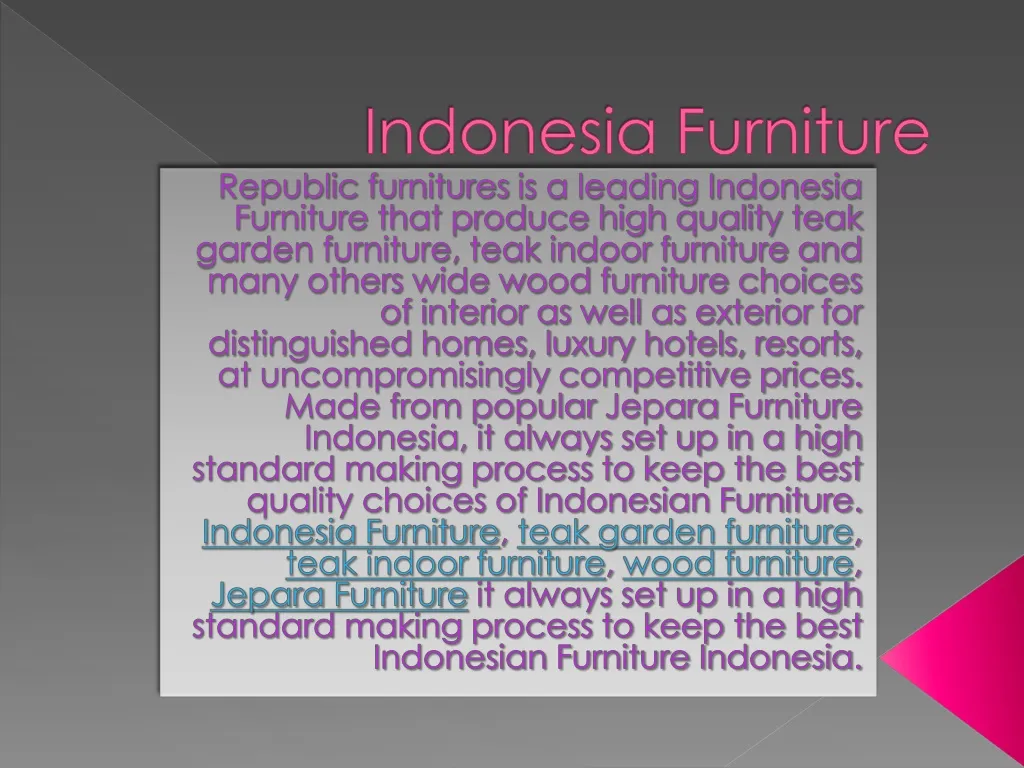indonesia furniture n.