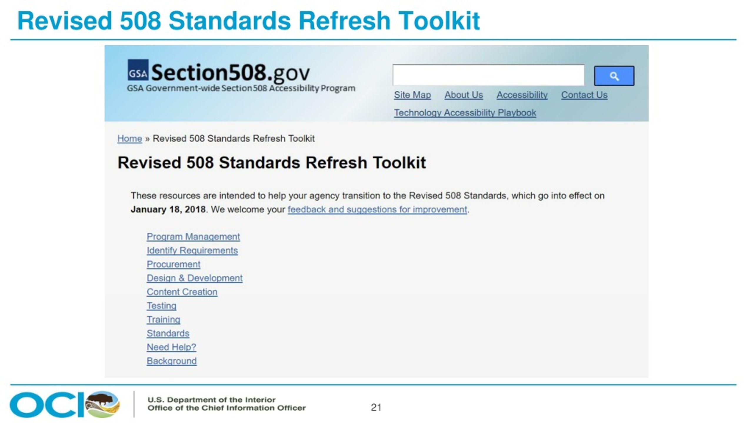 PPT - An Overview Of The Revised 508 Standards – & A Roadmap For ...