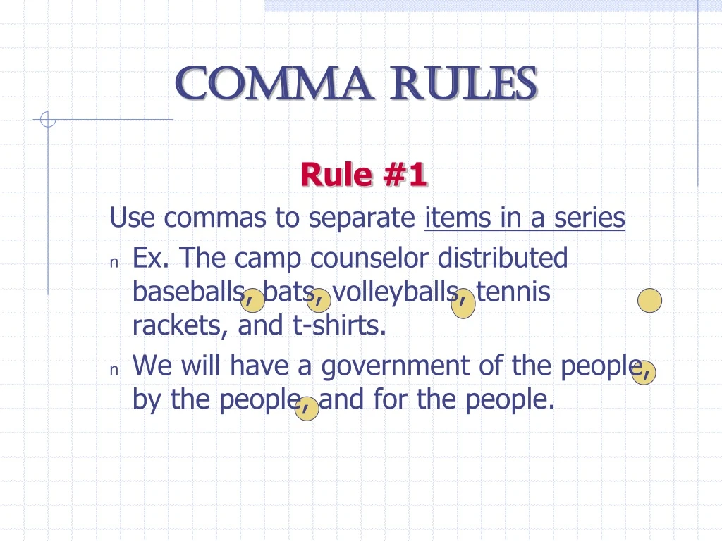 PPT Comma Rules PowerPoint Presentation Free Download ID 8995534