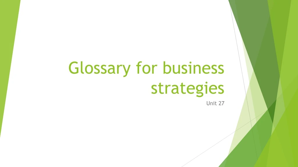 business glossary presentation