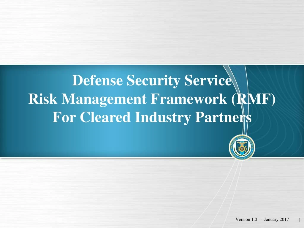 PPT - Risk Management Framework (RMF) For Cleared Industry Partners ...