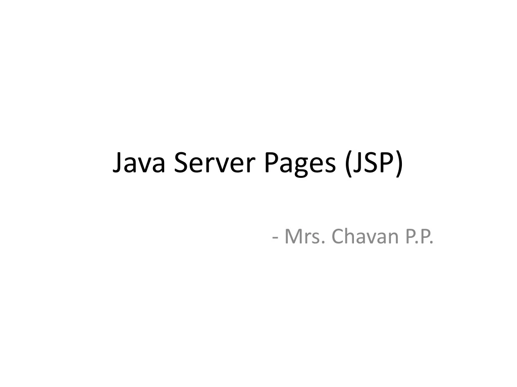 PPT Java Server Pages (JSP) PowerPoint Presentation, free download